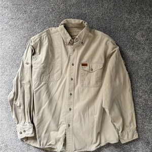 Woolrich Men's Light Khaki Button-Down Shirt